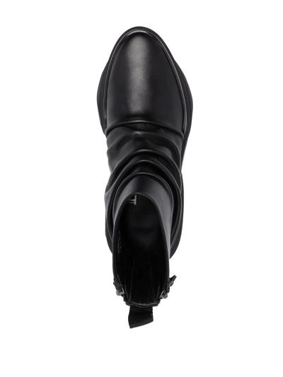 Balmain Ruched Chunky Boots In Schwarz