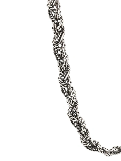 Shop Emanuele Bicocchi Braided Necklace In Silver