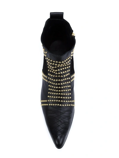 Shop Anine Bing Charlie Stud-embellished Leather Boots In Black