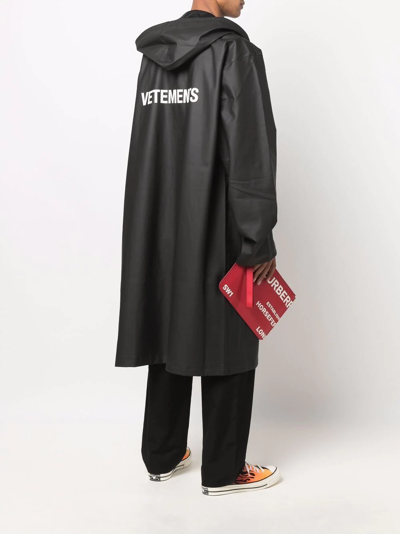 Vetements Gothic Logo Oversized Raincoat In Black | ModeSens