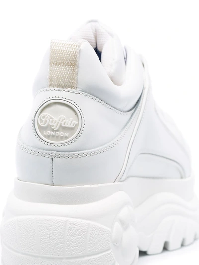 white 60 patent leather platform sneakers