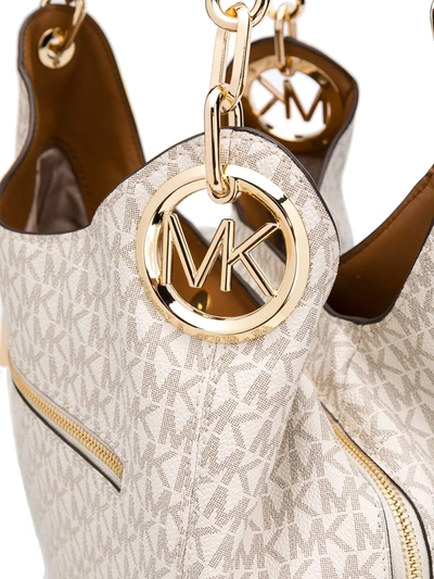 Shop Michael Michael Kors Lillie Chain Tote Bag In Neutrals