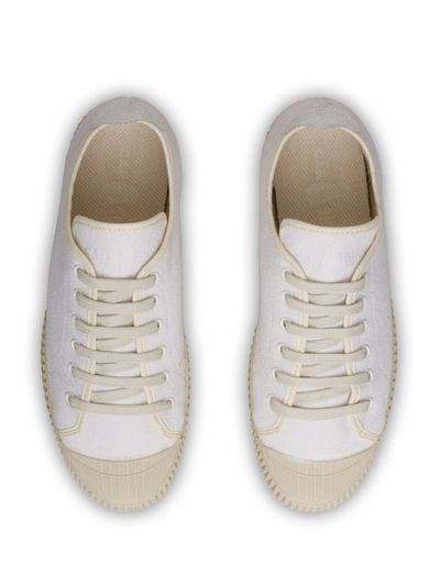 Shop Car Shoe Logo Lace-up Sneakers In White