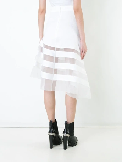 Shop Robert Wun Sheer Panel Skirt In White