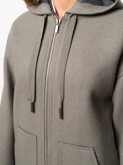 Shop Lorena Antoniazzi Hooded Sports Coat In Grey
