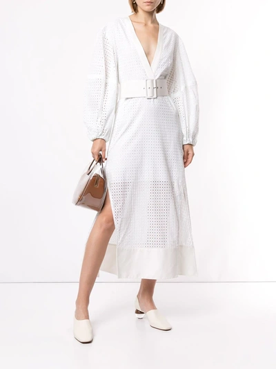Shop Solace London Belted Midi Dress In White