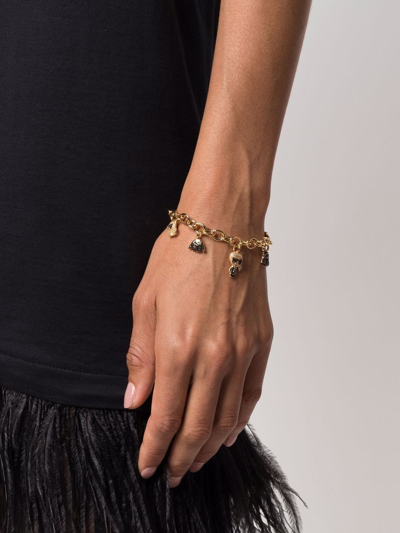 Shop Karl Lagerfeld Ikonik Multi-charm Bracelet In Gold