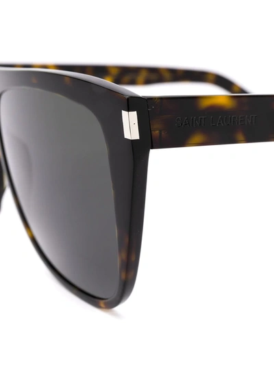 Shop Saint Laurent New Wave Sunglasses In Brown