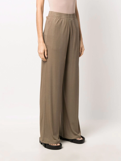 Shop Mm6 Maison Margiela Wide-leg Pleated Trousers In Nude