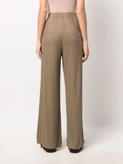 Shop Mm6 Maison Margiela Wide-leg Pleated Trousers In Nude