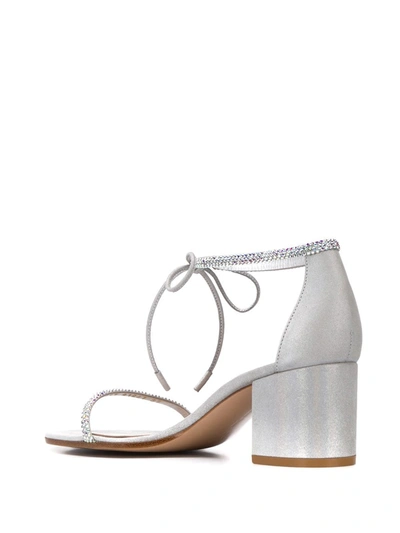 Shop Gianvito Rossi Embellished Mid-heel Sandals In Silver