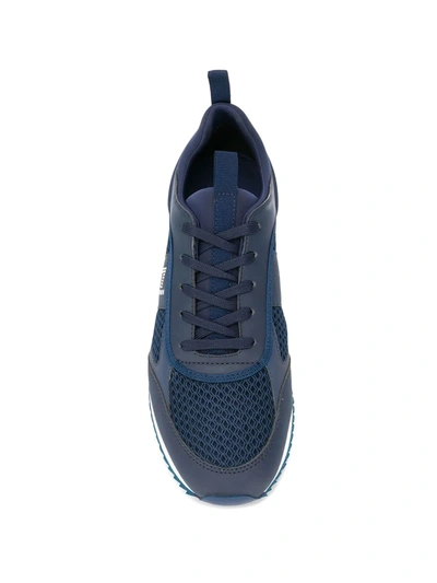 Shop Ea7 Side Logo Sneakers In Blue
