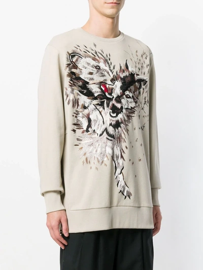 Shop Ih Nom Uh Nit Wolf Sweatshirt In Neutrals