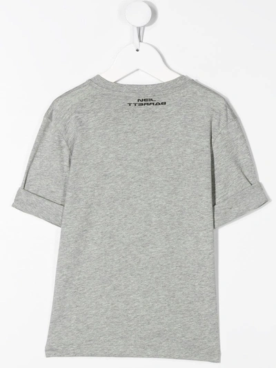 Neil Barrett Teen Fire Thunderbolt T-shirt In Grey