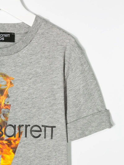 Neil Barrett Teen Fire Thunderbolt T-shirt In Grey
