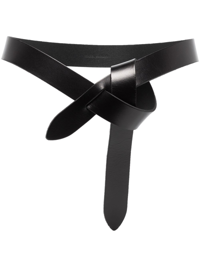 Shop Isabel Marant Lecce Leather Belt In Black