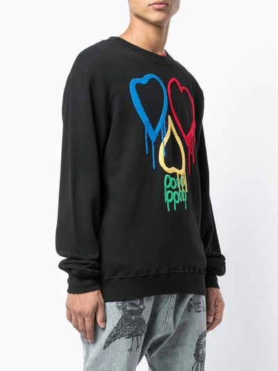 Shop Haculla Rainbow Love Sweatshirt In Black