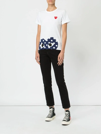 Comme Des Garçons Play T-shirt In Cotone Bianco Con Cuore Rosso Unisex In White