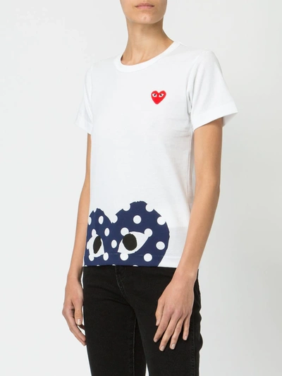 Comme Des Garçons Play T-shirt In Cotone Bianco Con Cuore Rosso Unisex In White