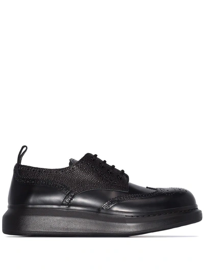 Shop Alexander Mcqueen Oversized Brogues In Black