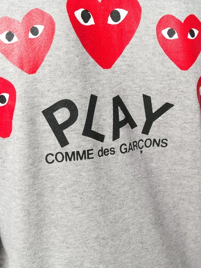 Shop Comme Des Garçons Play Play Zipped Cardigan In Grey