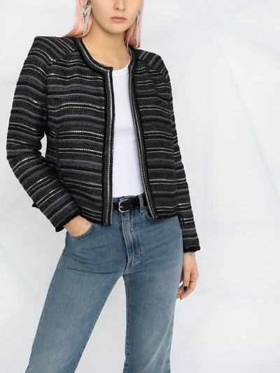 Shop Iro Reviva Striped Lightweight Jacket In Black