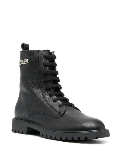 Shop Philipp Plein Lace-up Leather Boots In Black