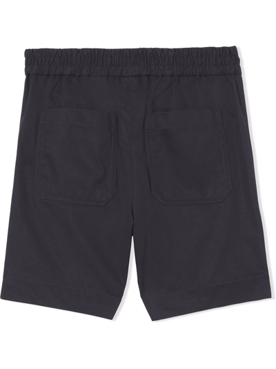 Shop Burberry Embroidered Logo Twill Shorts In Black