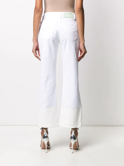 Shop Off-white Contrast Hem Mid-rise Jeans In White