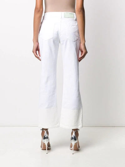 Off-white Contrast Hem Mid-rise Denim Jeans In White