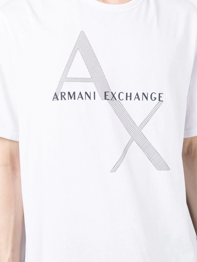 Shop Armani Exchange Logo-print T-shirt In White
