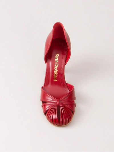 Shop Sarah Chofakian Round-toe 70mm Pumps In Red