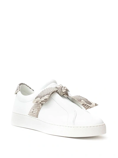 Shop Alexandre Birman Jungle Snake-trimmed Sneakers In White