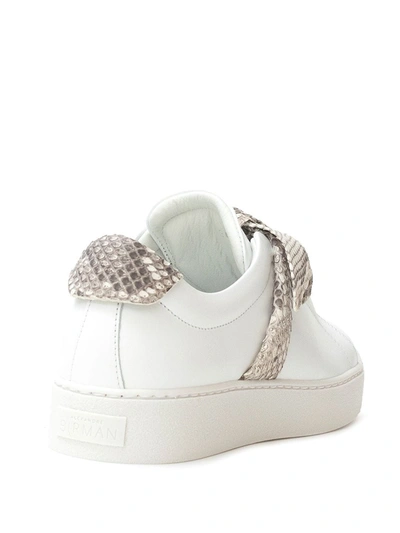 Shop Alexandre Birman Jungle Snake-trimmed Sneakers In White