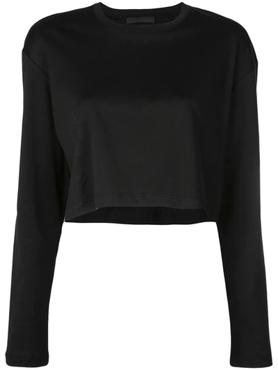 Shop Wardrobe.nyc Release 03 Long Sleeve Crop Top In Black