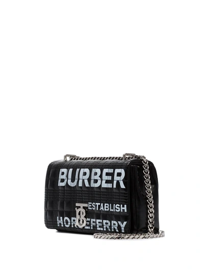Shop Burberry Horseferry-print Quilted Patent-leather Shoulder Bag In Black