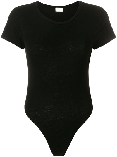 Shop Re/done Jersey Bodysuit In Black