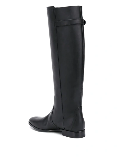 Shop Dolce & Gabbana Knee-length Logo Plaque Boots In Black