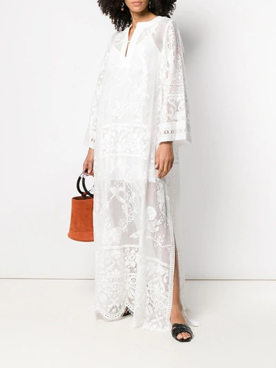 Shop Dolce & Gabbana Lace Maxi Dress In White