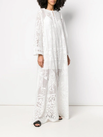 Shop Dolce & Gabbana Lace Maxi Dress In White