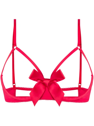 Shop Maison Close Le Petit Secret Cupless Bra In Red