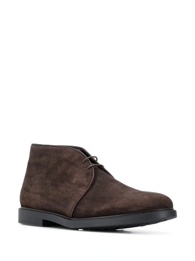 Shop Fratelli Rossetti Piped Leather Trim Boots In Brown