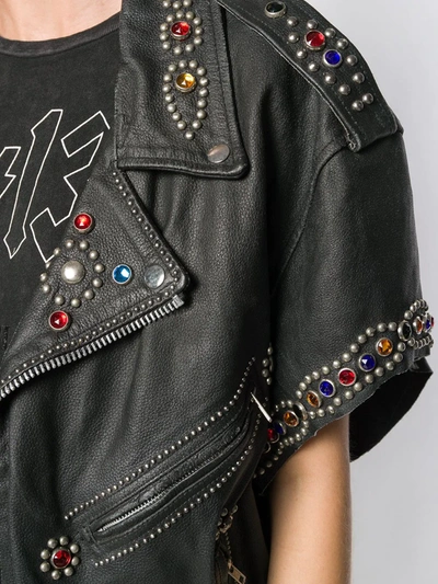 Shop R13 Embellished Biker Jacket In Black