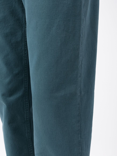 Shop Corneliani High Waist Tapered Trousers In 蓝色