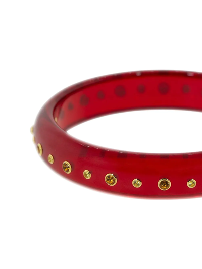 Mark Davis 18kt Yellow Gold Sapphire And Citrine Bangle Bracelet In Red