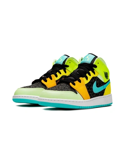 Shop Jordan Air  1 Mid Se "four Leaf Clover" Sneakers In Black