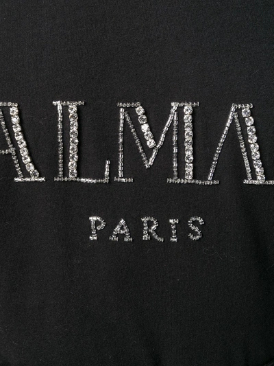 Shop Balmain Embroidered Logo T-shirt In Black