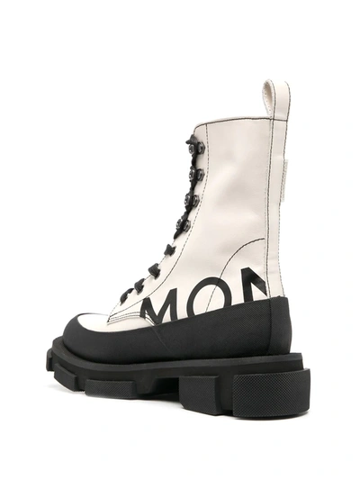 Shop Monse Logo-print Lace-up Ankle Boots In Black