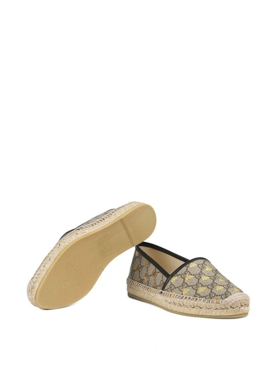 Shop Gucci Gg Supreme Bees Espadrille In Brown