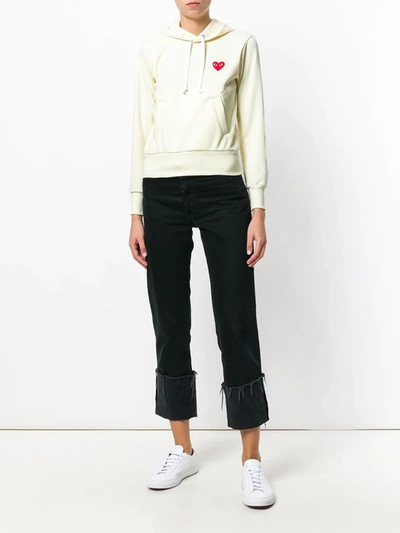 Comme Des Garçons Play Classic-style Hoodie Sweatshirts White In White